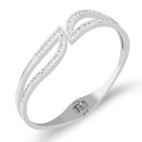 Stainless Steel Bangle plated fashion jewelry & with rhinestone Sold By PC