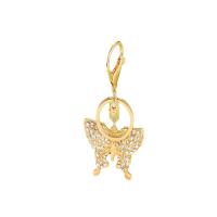 Zinc Alloy Key Lås, Butterfly, guldfarve belagt, Unisex & med rhinestone, nikkel, bly & cadmium fri, 50x100mm, Solgt af PC