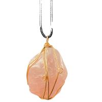 quartz rose Pendentif, avec fer, Placage, unisexe, rose, 35mm, Vendu par PC