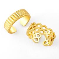 Messing Manschette Fingerring, goldfarben plattiert, Modeschmuck & verschiedene Stile für Wahl, goldfarben, frei von Nickel, Blei & Kadmium, verkauft von PC