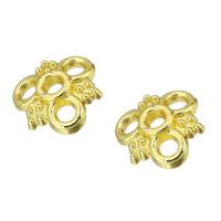 Lo zinco in lega tallone Cap, lega in zinco, placcato oro vero, cavo, 10x10x3mm, Venduto da PC