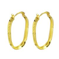 Messing oorringen, gold plated, voor vrouw, 5x42x21mm, Verkocht door pair