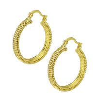 Messing oorringen, gold plated, voor vrouw, 5x32x28mm, Verkocht door pair