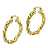 Messing oorringen, gold plated, voor vrouw, 4x32x29mm, Verkocht door pair