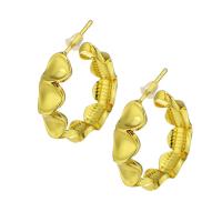 Messing oorbelknoppen, gold plated, voor vrouw, 7x26x30mm, Verkocht door pair