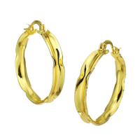 Messing oorringen, gold plated, voor vrouw, 5x35x32mm, Verkocht door pair