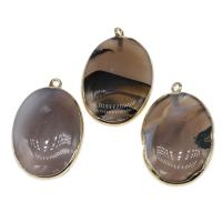 Agate Jewelry Pendants Brass with Agate mixed colors Sold By PC