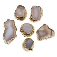 Perles agates, laiton, avec Agate, couleurs mélangées, 50x26x7mm, Vendu par PC