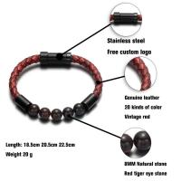 Gemstone Bracciali, acciaio inox, with Pelle, unisex, nessuno, Venduto da PC