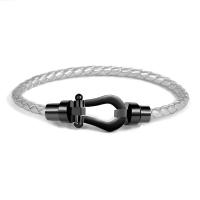 PU Leather Cord Bracelets with Stainless Steel plated fashion jewelry Sold By PC