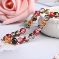 Praskání Quartz Korálky, Kolo, DIY & různé velikosti pro výběr, smíšené barvy, Prodáno za Cca 15.35 inch Strand