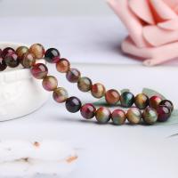 Tiger Eye Χάντρες, Μάτι της Τίγρης, Γύρος, DIY & διαφορετικό μέγεθος για την επιλογή, μικτά χρώματα, Sold Per Περίπου 14.17 inch Strand