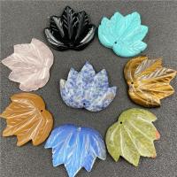 Edelsteen Hangers Sieraden, Natuursteen, Maple Leaf, gepolijst, verschillende materialen voor de keuze & uniseks, meer kleuren voor de keuze, 42-45mm, Verkocht door PC