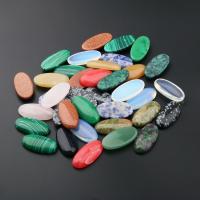 Gemstone Cabochons, Ædelsten, Oval, poleret, tilfældigt sendt & Anden figur til valg, blandede farver, 15x30mm, Solgt af PC