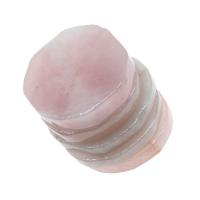 Rose Quartz Pendel, ingen hul, lyserød, 43x43x9mm, Solgt af PC