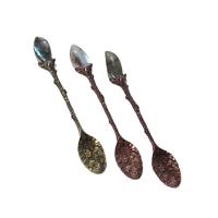 Messing Skeen, med Labradorit, Spoon, Carved, flere farver til valg, 11-12cm, Solgt af PC