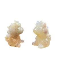 White Cherry Blossom Agate Decoratie, Eenhoorn, Gesneden, lichtroze, 25.40mm, Verkocht door PC