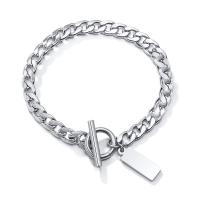 Rustfrit stål smykker Armbånd, Stainless Steel, poleret, forskellige længde for valg & forskellige stilarter for valg & for mennesket, oprindelige farve, Solgt af PC