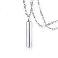 Crematie Sieraden Ashes Urn Ketting, Roestvrij staal, gepolijst, voor de mens, oorspronkelijke kleur, 41x10mm, Lengte Ca 24 inch, Verkocht door PC