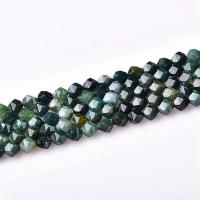 Naturlige Moss agat perler, Moss Agate, Star Cut Faceted & du kan DIY, blandede farver, 8mm, Solgt Per 38 cm Strand