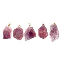 laiton Pendentif, avec aventurine pourpre, violet, 40x26x24mm, Vendu par PC