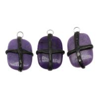 Messing Hanger, met PU & Amethist, Plein, purper, 43x27x12mm, Verkocht door PC