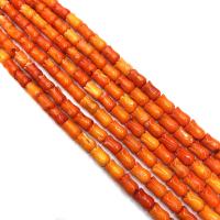 Sintetički koralj perle, Sintetička Coral, Cvijet, možete DIY, naranča, 6x9mm, Prodano Per 14.96 inčni Strand