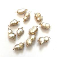 Pearl Fionnuisce Nascóirí, le Sinc Alloy, Peanut, dath an óir plated, DIY, bán, 8x15-15x30mm, 10ríomhairí pearsanta/Mála, Díolta De réir Mála