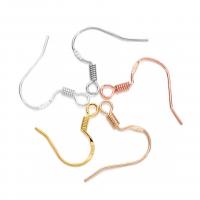 Messing Hook Earwire, forgyldt, forskellige stilarter for valg & hule, flere farver til valg, 50pc'er/Bag, Solgt af Bag