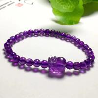 Amethist Armband, Fabulous Wild Beast, stralingsbescherming & voor vrouw, purper, 5-6mm, Lengte 7.5 inch, Verkocht door PC