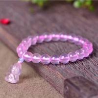 Rose Quartz Armband, anti-trötthet & för kvinna, rosa, 8-9mm, Längd 7.5 inch, Säljs av PC