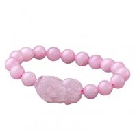 Rose Quartz Bracelet Mythical Wild Animal Unisex & anti-fatigue pink Length 7.5 Inch Sold By PC