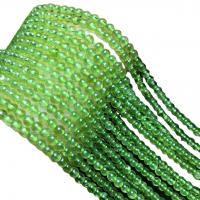 Peridot sten Bead, Rund, DIY, grön, 3.2-3.5mm, Såld Per 40 cm Strand