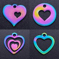 Edelstahl Schmuck Anhänger, Herz, bunte Farbe plattiert, Modeschmuck & DIY & verschiedene Stile für Wahl, farbenfroh, 5PCs/Tasche, verkauft von Tasche