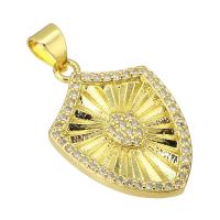 Cubic Zirconia Micro Pave Brass Pendant gold color plated fashion jewelry & DIY & micro pave cubic zirconia & for woman golden Approx 4mm Sold By Lot