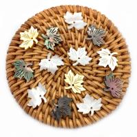 Shell Pendler, Maple Leaf, Carved, du kan DIY, flere farver til valg, 14x15mm, Solgt af PC