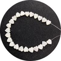 Natural White Helmiäinen, Kuori, Sydän, tee-se-itse, valkoinen, 6x7mm, Myyty Per N. 20 cm Strand