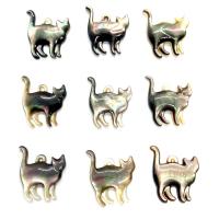 Shell Pendler, Cat, Carved, du kan DIY, flere farver til valg, 14x16mm, Solgt af PC