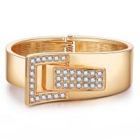 Zinklegering bangles, Zinc Alloy, gold plated, voor vrouw & met strass, 64x62mm, Verkocht door pair