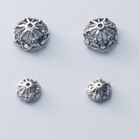 925 Sterling Silver Bead Caipín, Flower, méid éagsúla do rogha & log, airgid, Díolta De réir PC