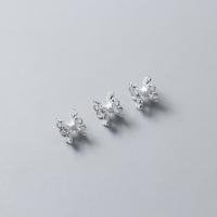 Capuchon de perle en argent sterling 925, fleur, Double astuce, argent, 6.50x5.50mm, Vendu par PC