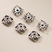 925 Sterling Silver Bead Caipín, Flower, airgid, 5.80mm, Poll:Thart 1.1mm, Díolta De réir PC