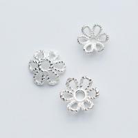 925 Sterling Silber Perlenkappe, Blume, verschiedene Größen vorhanden & hohl, Silberfarbe, verkauft von PC