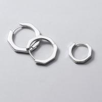 925 Sterling Zilver Huggie Hoop Earring, Bloem, verschillende grootte voor keus, zilver, Verkocht door pair