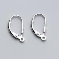 925 Sterling Zilver Hendel terug Earring Wires, zilver, 17.50x9mm, Verkocht door pair