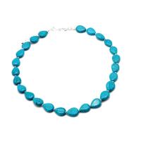 Fashion Turquoise Ketting, turkoois, met Zinc Alloy, voor vrouw, blauw, Lengte 53.5 cm, Verkocht door PC