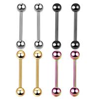 Nerezová ocel Tongue Ring, Nerez, módní šperky, více barev na výběr, 10PC/Bag, Prodáno By Bag