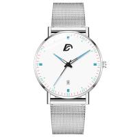 Genève® Men Watch, Zinc Alloy, met Glas & Roestvrij staal, roestvrij staal pin gesp, Ronde, plated, voor de mens & luminated, meer kleuren voor de keuze, nikkel, lood en cadmium vrij, 240x40x10mm, Verkocht door PC