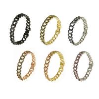 Cubic Zirconia Micro Pave Brass Bracelet plated micro pave cubic zirconia Length Approx 7.6 Inch Sold By PC