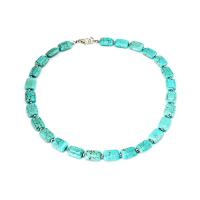 Collier turquoise de mode, alliage de zinc, avec turquoise, pour femme, bleu, Longueur 52 cm, Vendu par PC